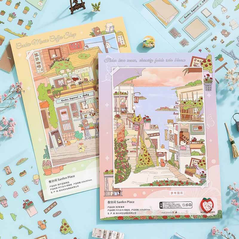 Coastal Daydream DIY 3D Scene Stickers 4 Cute Miniature Scenes(L)