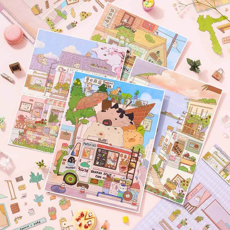 Coastal Daydream DIY 3D Scene Stickers 4 Cute Miniature Scenes(L)
