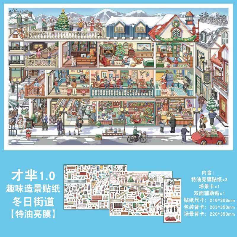 Coastal Seasons DIY 3D Scene Stickers 3 Cute Scenes(XL)