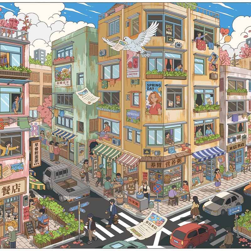 Coastal Seasons DIY 3D Scene Stickers 3 Cute Scenes(XL)