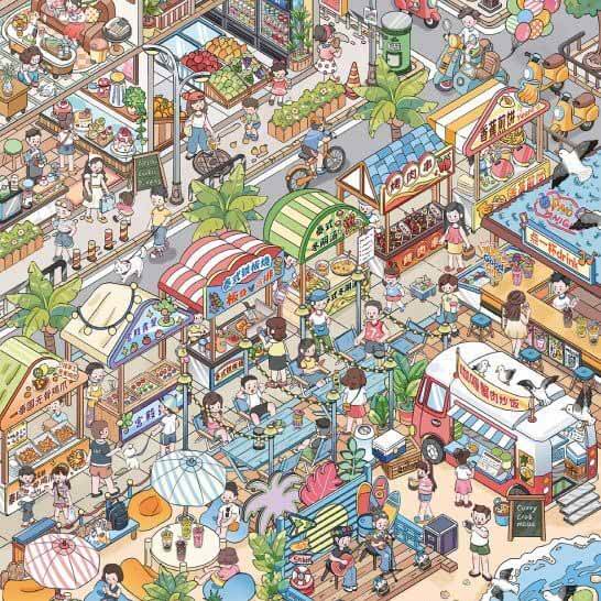 Coastal Seasons DIY 3D Scene Stickers 3 Cute Scenes(XL)