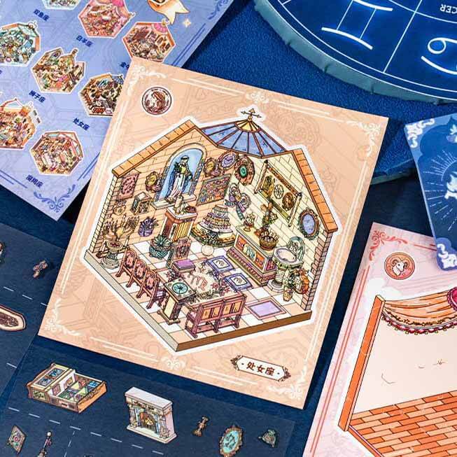 Constellation House DIY 3D Scene Stickers With Guide Lines(S)