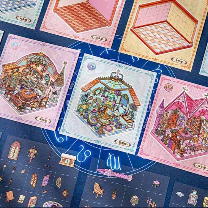Constellation House DIY 3D Scene Stickers With Guide Lines(S)