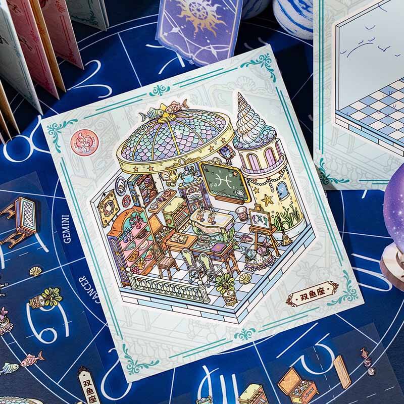 Constellation House DIY 3D Scene Stickers With Guide Lines(S)