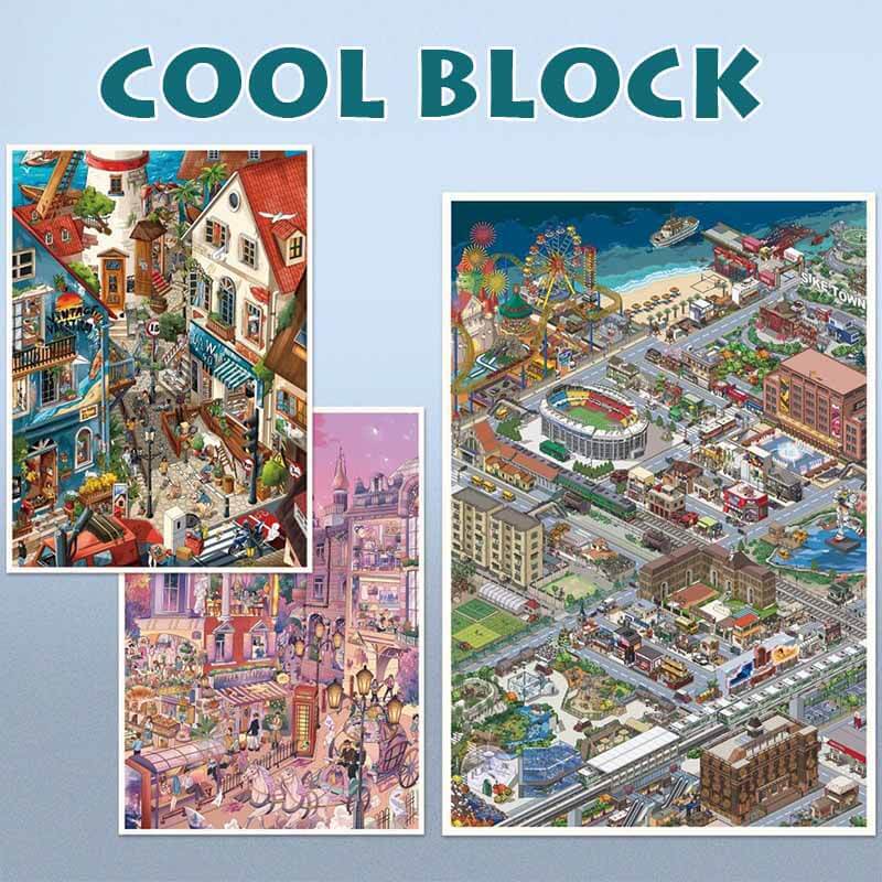 Cool Block DIY 3D Scene Stickers With Guide Lines(L)