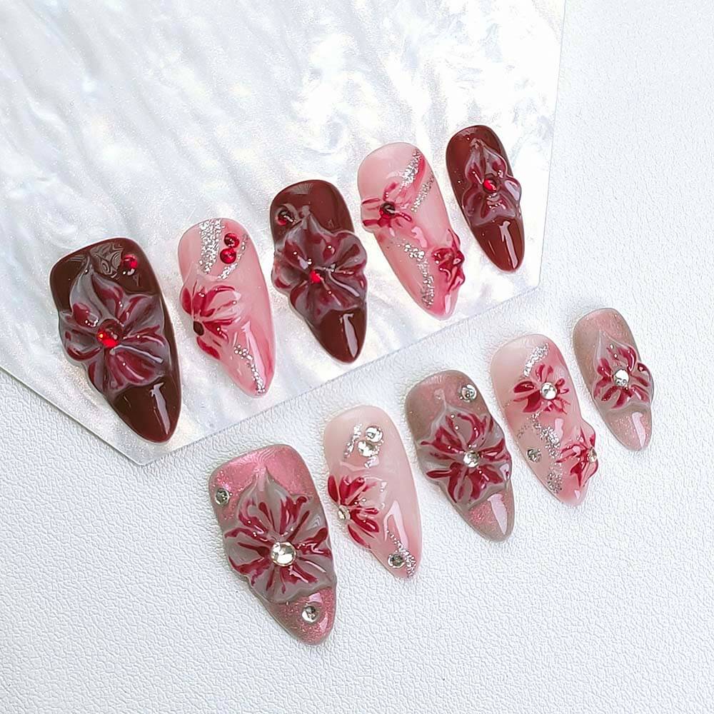 Beauty Art Garden Press On Nails Coral Ballet 161