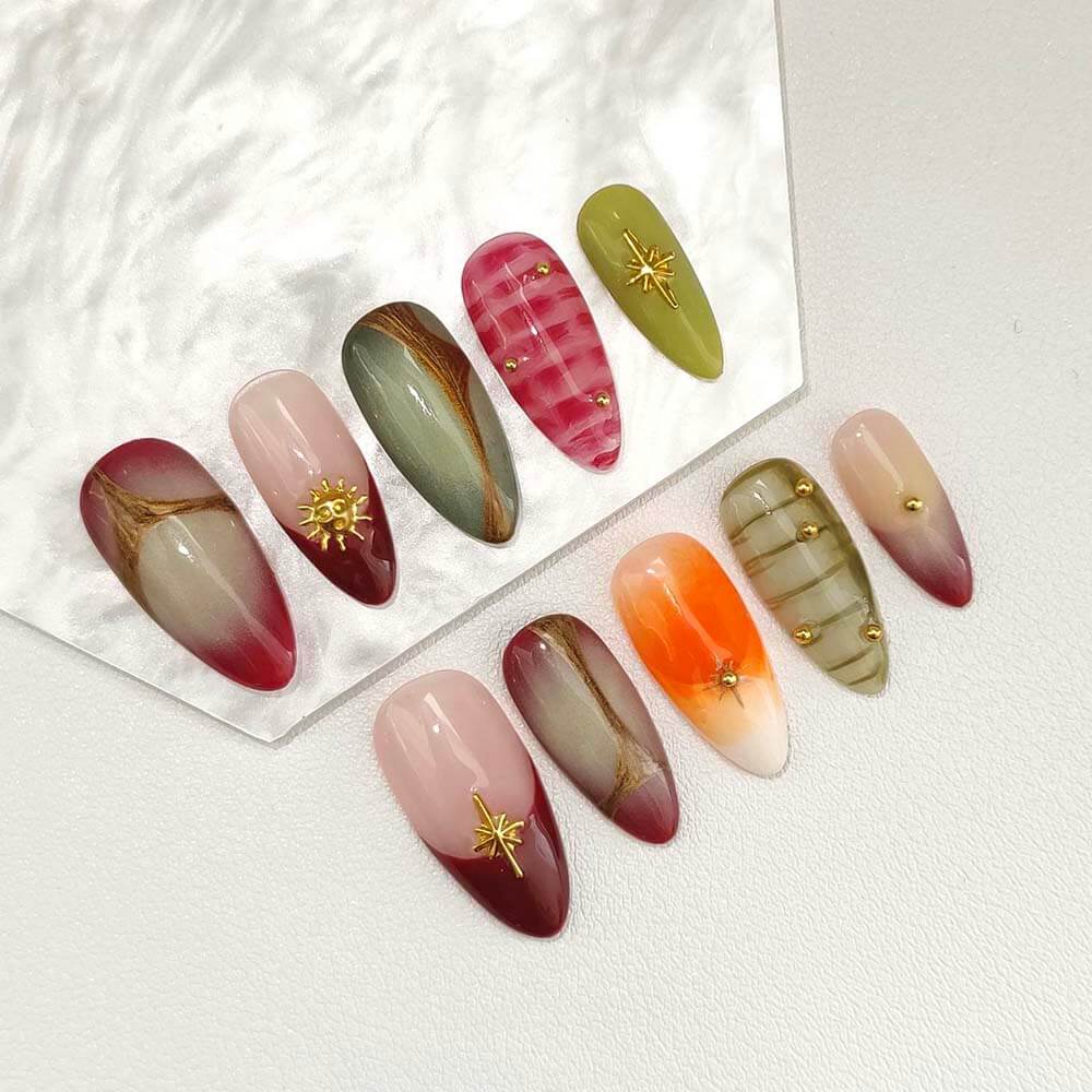Art Garden Press On Nails Cosmic Colorful Party 163
