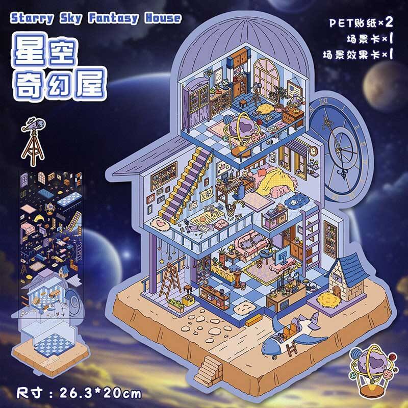 Cosmo Garden Lab DIY 3D Scene Stickers 2 Cute Miniature Scenes(L)