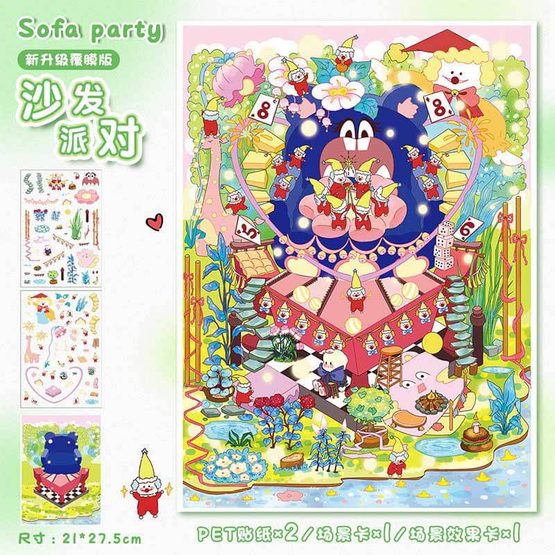 Cosy Dreamscapes DIY 3D Scene Stickers 2 Cute Miniature Scenes(L)