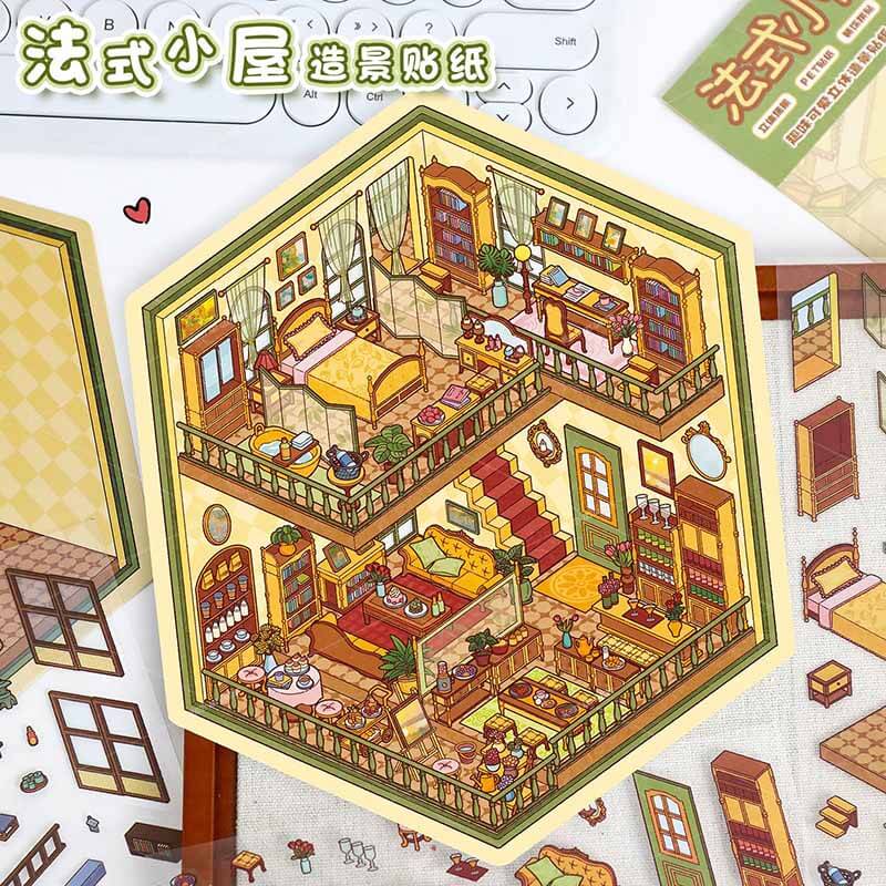 Cottages of Calm DIY 3D Scene Stickers 2 Cute Miniature Scenes(M)