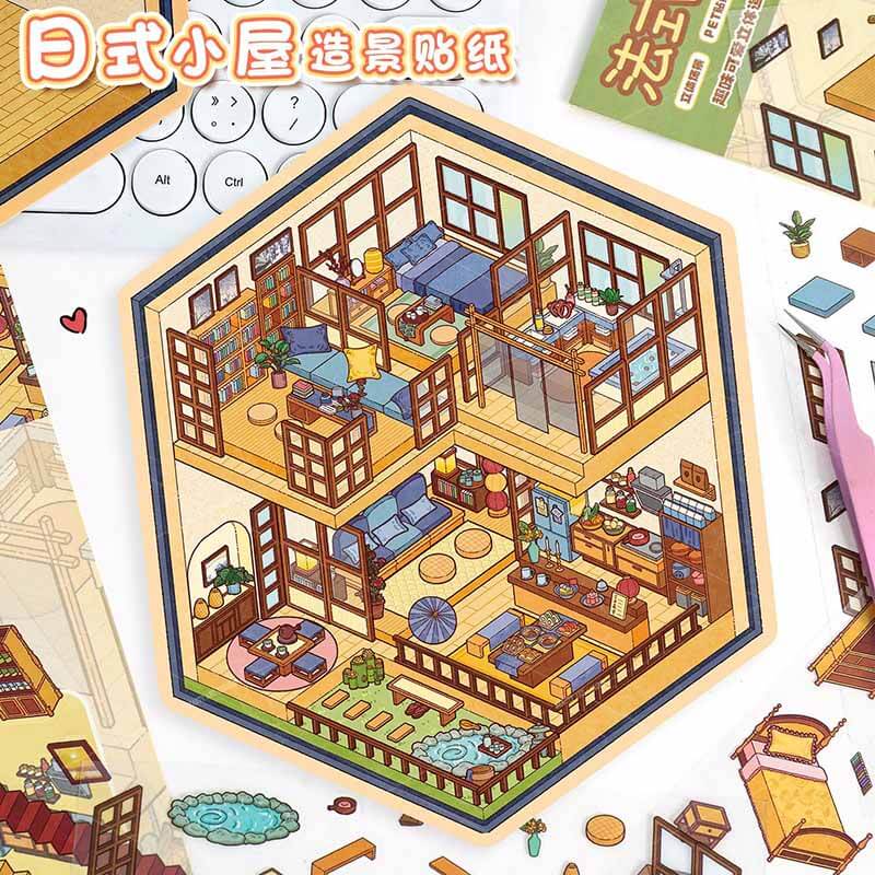 Cottages of Calm DIY 3D Scene Stickers 2 Cute Miniature Scenes(M)