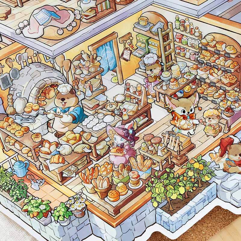 Cozy Boutique DIY 3D Scene Stickers With Guide Lines(L)