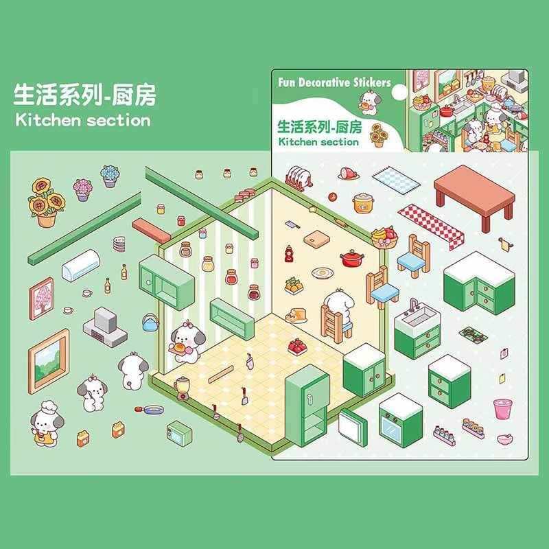 Cozy Corners DIY 3D Scene Stickers 4 Cute Miniature Scenes (S)