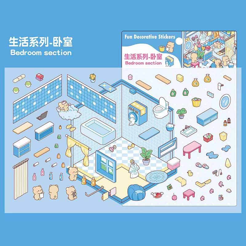 Cozy Corners DIY 3D Scene Stickers 4 Cute Miniature Scenes (S)