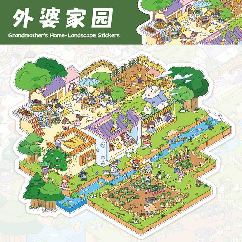 Cozy Country Corners DIY 3D Scene Stickers 3 Cute Miniature Scenes