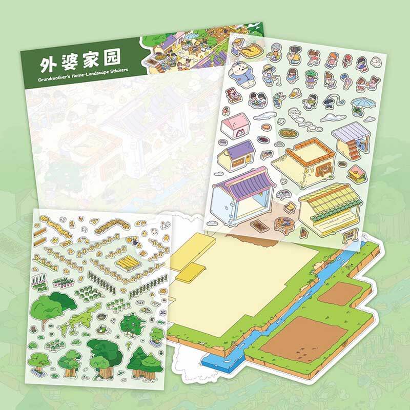 Cozy Country Corners DIY 3D Scene Stickers 3 Cute Miniature Scenes