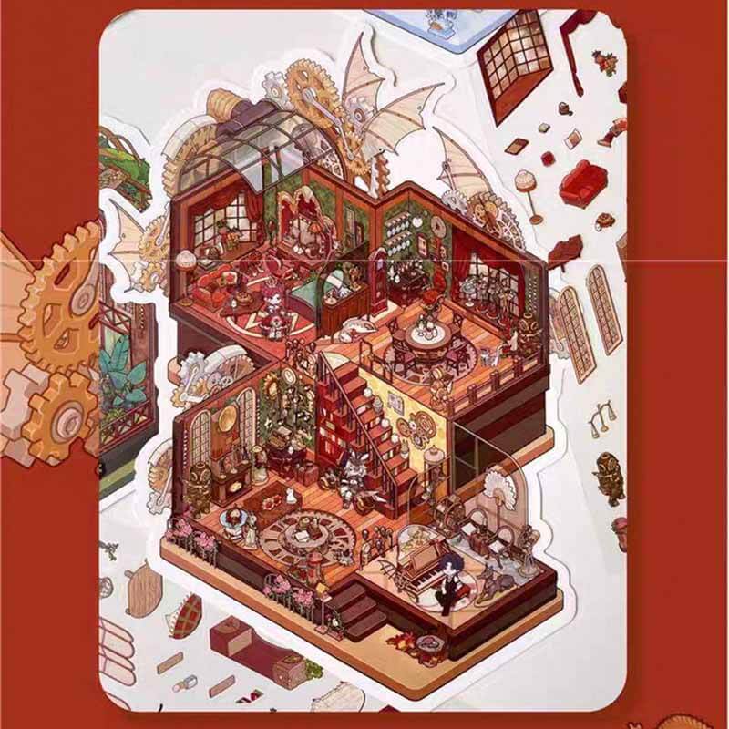 Cozy Critterland DIY 3D Scene Stickers 4 Cute Miniature Scenes(xL)