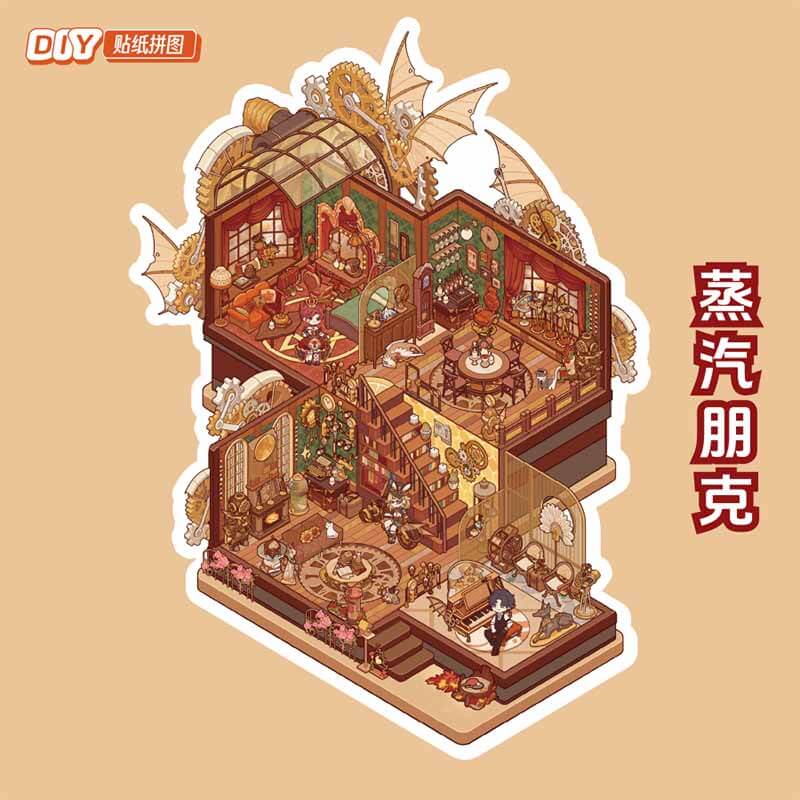 Cozy Critterland DIY 3D Scene Stickers 4 Cute Miniature Scenes(xL)