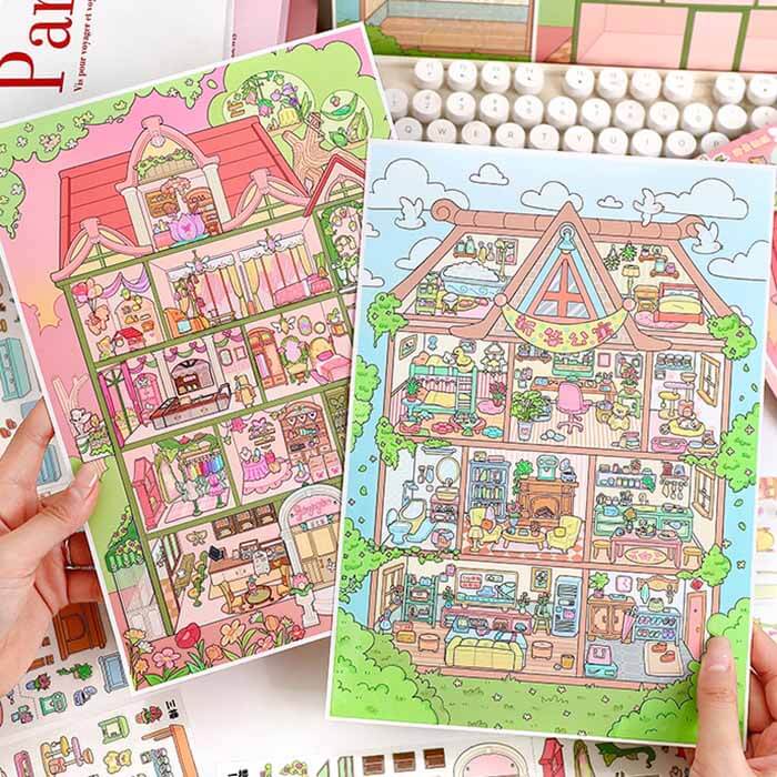 Cozy Dream Nest DIY 3D Scene Stickers 2 Cute Miniature Scenes(L)