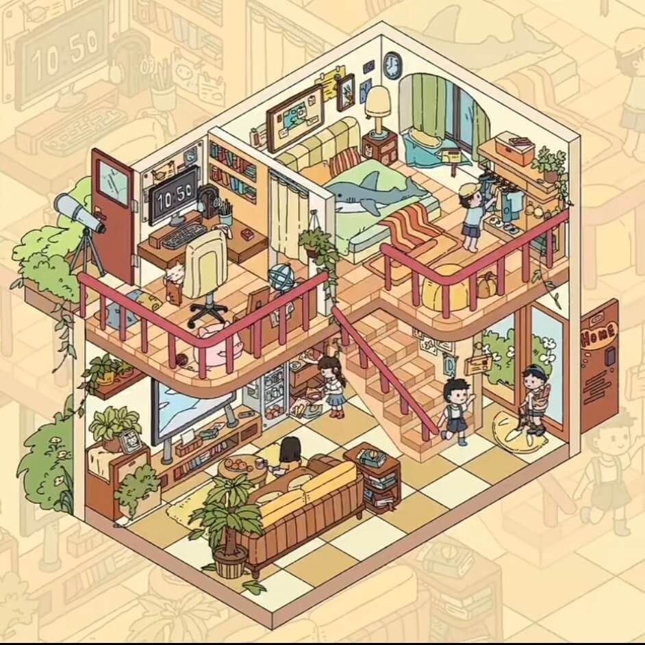 Cozy Glow Tales DIY 3D Scene Sticker 2 Cute Miniature Scenes