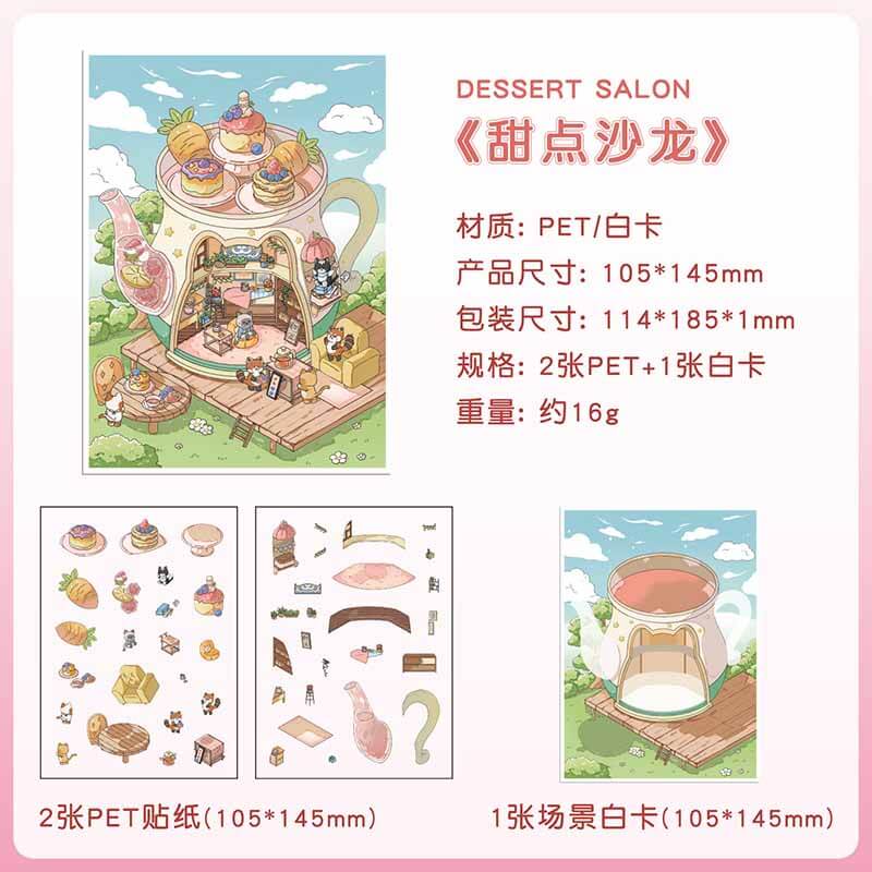 Cozy Sweet Retreat DIY 3D Scene Stickers 4 Cute Scenes(XS)