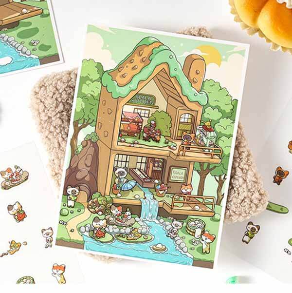 Cozy Sweet Retreat DIY 3D Scene Stickers 4 Cute Scenes(XS)