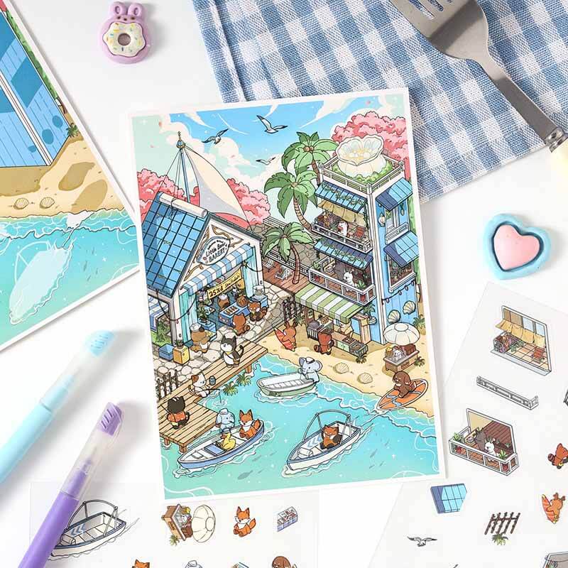 Cozy Sweet Retreat DIY 3D Scene Stickers 4 Cute Scenes(XS)