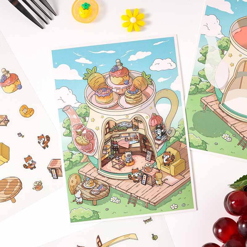 Cozy Sweet Retreat DIY 3D Scene Stickers 4 Cute Scenes(XS)