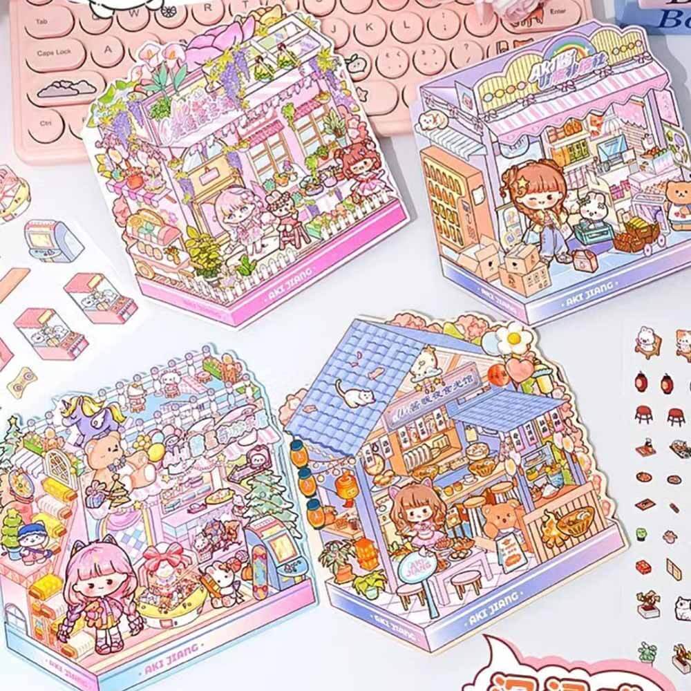 Cozylight Encounter DIY 3D Scene Stickers 4 Cute Miniature Scenes