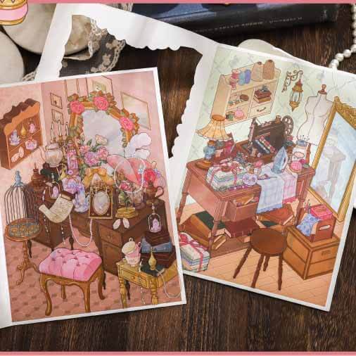 Crafted Treasures DIY 3D Scenes Sticker 2 Cute Miniature Scenes(L)
