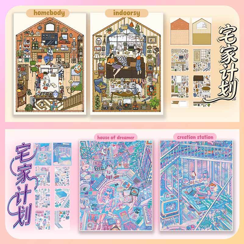 Creative Nest DIY 3D Scene Stickers With Guide Lines(M)