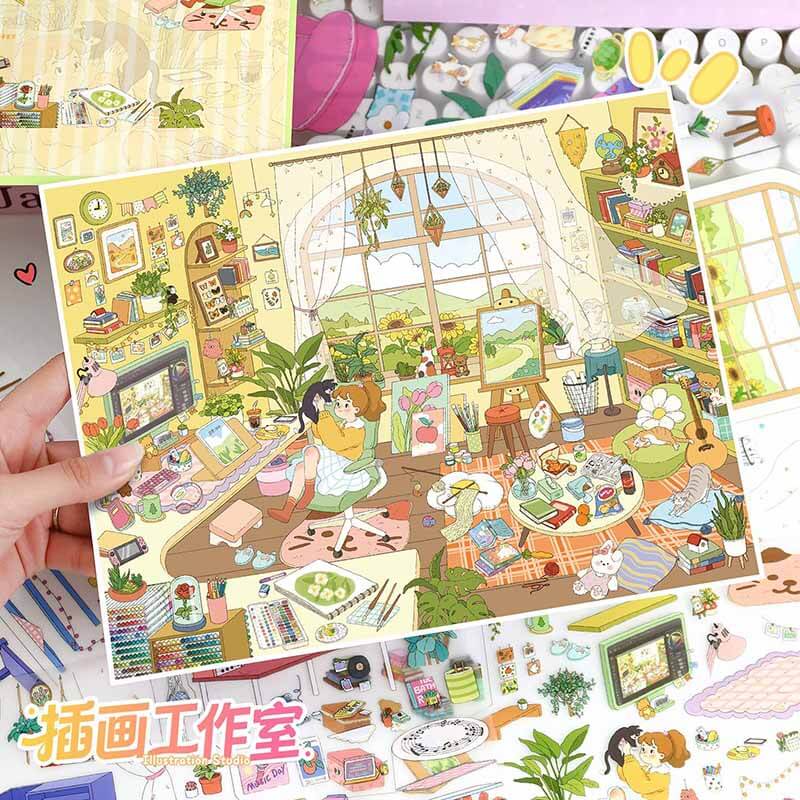 Creative Studios DIY 3D Scene Stickers 2 Cute Scenes(L)