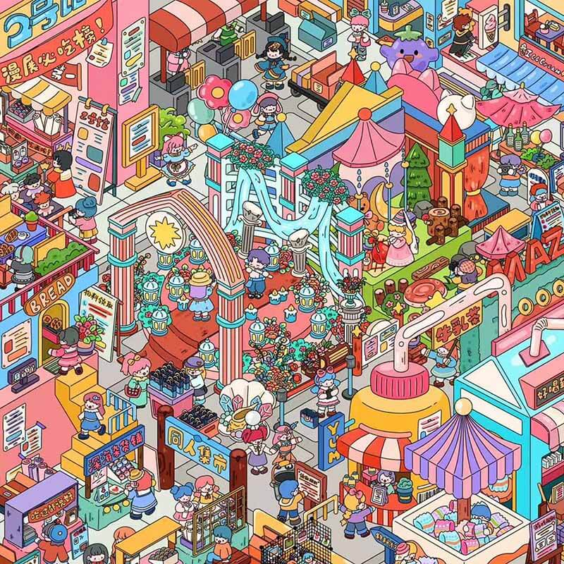 Creators’ Market DIY 3D Scene Stickers Cute Miniature Scenes(XL)