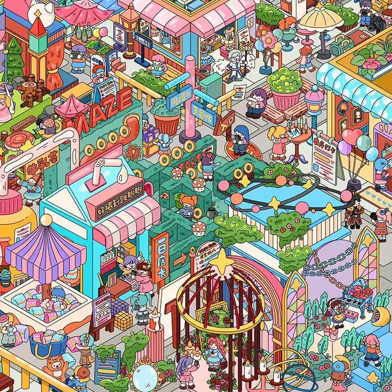 Creators’ Market DIY 3D Scene Stickers Cute Miniature Scenes(XL)