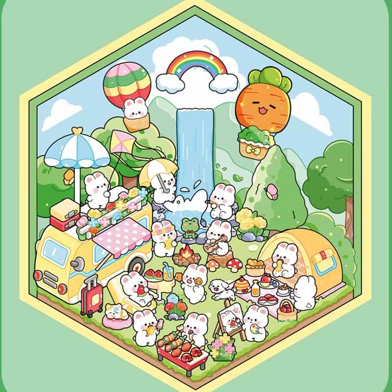 Critter Club DIY 3D Scene Stickers 4 Cute Miniature Scenes(S)