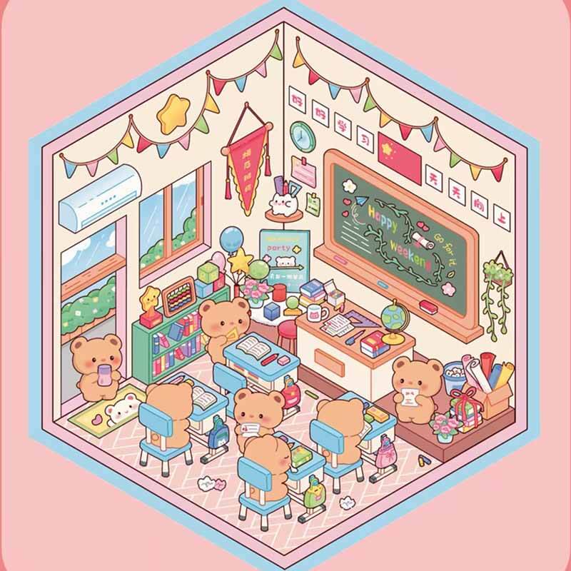 Critter Club DIY 3D Scene Stickers 4 Cute Miniature Scenes(S)