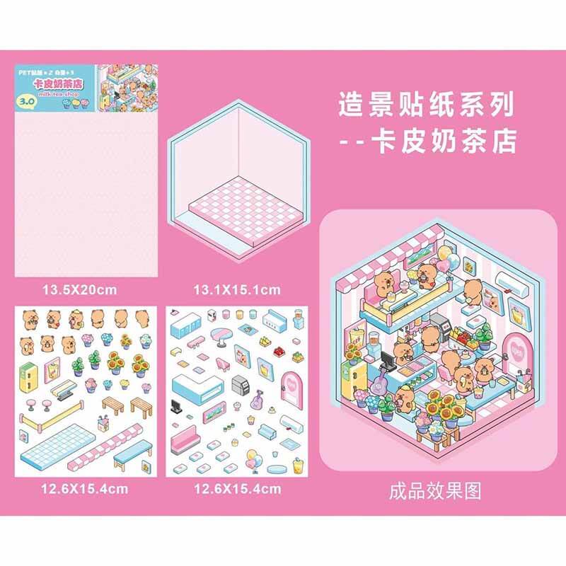Critter Club DIY 3D Scene Stickers 4 Cute Miniature Scenes(S)