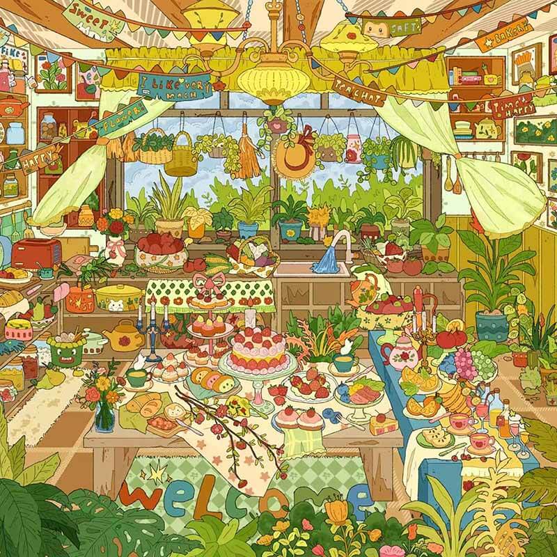 Crossworld Home DIY 3D Scene Stickers 2 Cute Miniature Scenes(L)