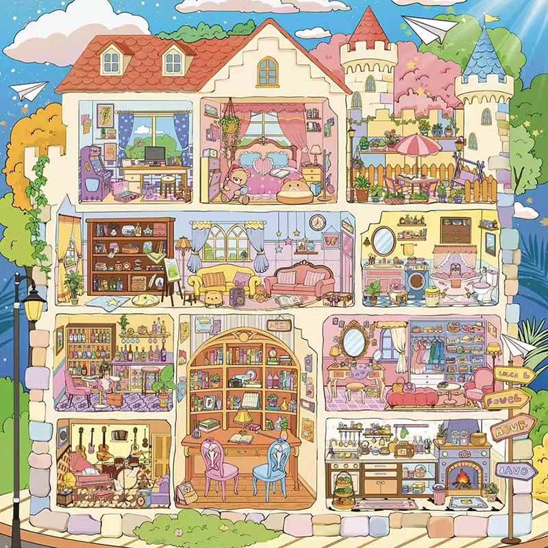 Crossworld Home DIY 3D Scene Stickers 2 Cute Miniature Scenes(L)