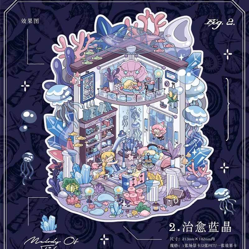 Crystal Dreams DIY 3D Scene Stickers 4 Cute Miniature Scenes (M)