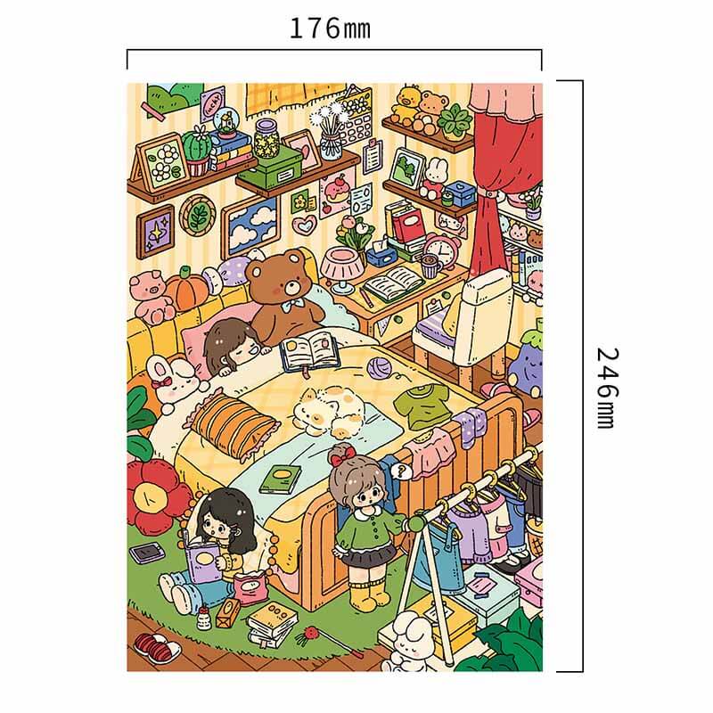 Ctue Cozy Home DIY 3D Scene Stickers 2 Cute Miniature Scenes(L)
