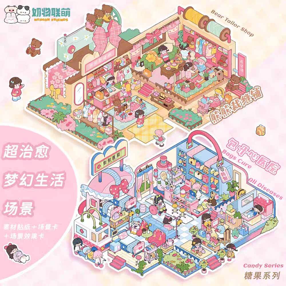 Cuddle Shop DIY 3D Scenes Sticker 2 Cute Miniature Scenes(L)