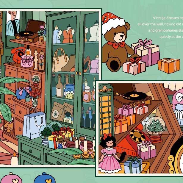 Curio Time DIY 3D Scene Stickers With Guide Lines(XL)