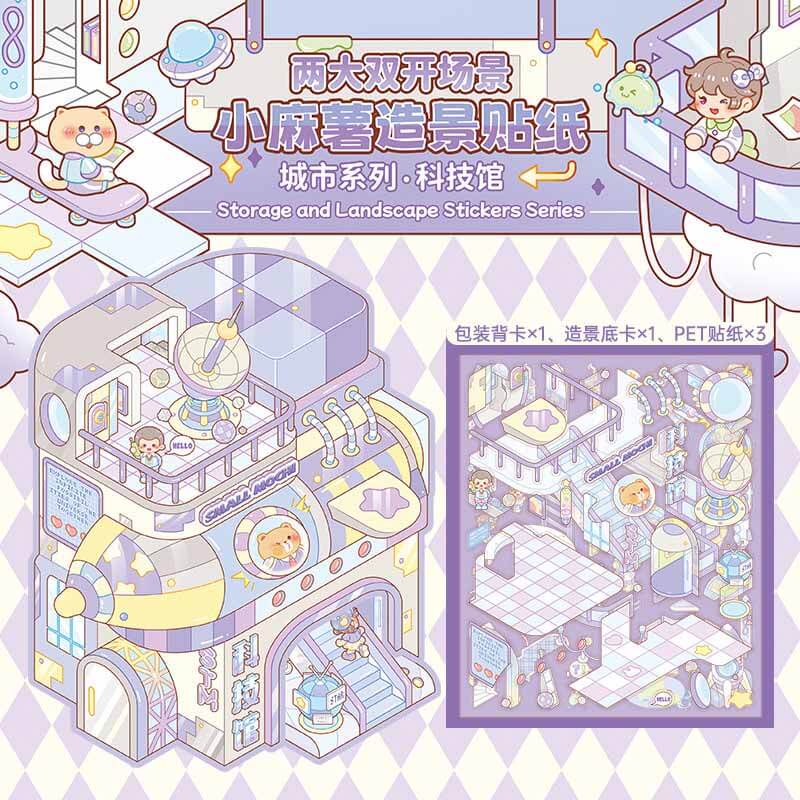 Curiosity Circuits DIY 3D Scene Stickers 5 Cute Miniature Scenes(L)