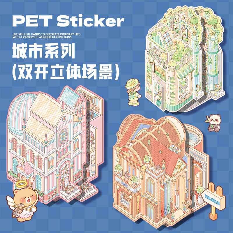 Curiosity Circuits DIY 3D Scene Stickers 5 Cute Miniature Scenes(L)