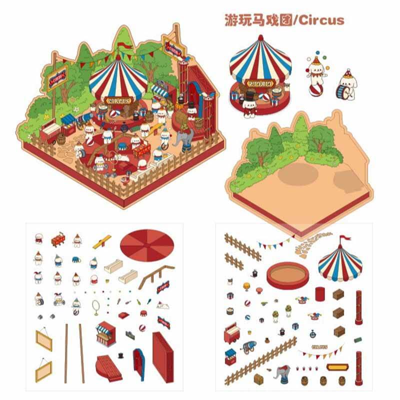 Curious Day DIY 3D Scene Stickers 2 Cute Miniature Scenes(M)