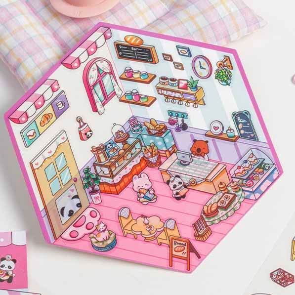 Cute Fairytale DIY 3D Scene Stickers 4 Lovely Miniature Scenes(S)