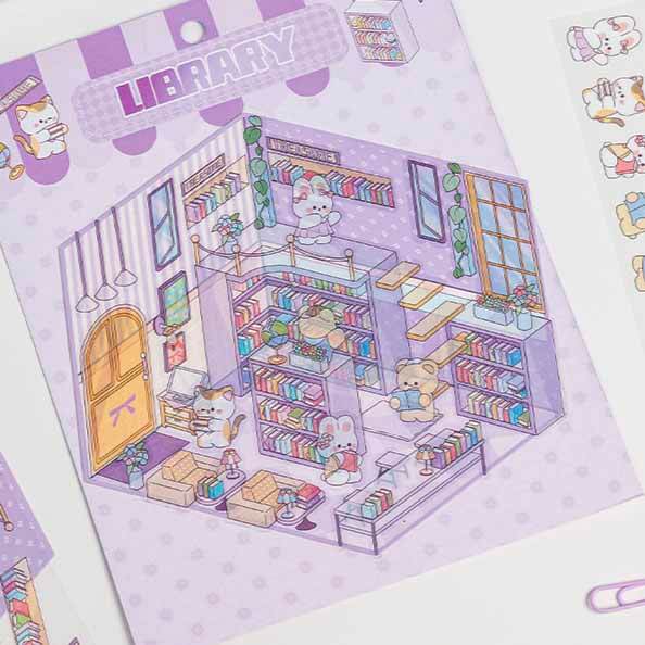 Cute Fairytale DIY 3D Scene Stickers 4 Lovely Miniature Scenes(S)
