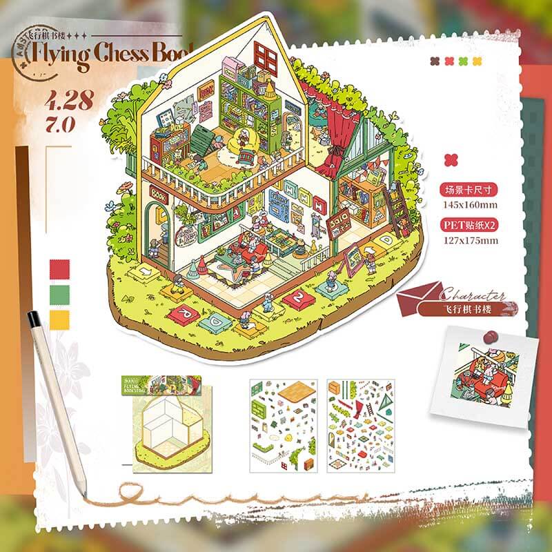 CutePals Collection DIY 3D Scene Stickers 3 Cute Miniature Scenes(M)