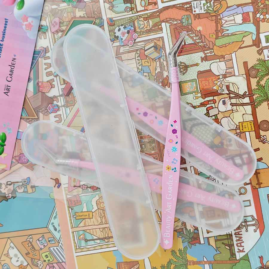 Cute Pink Flower Tweezers | Lash & Craft Tool